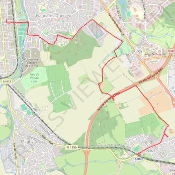 Itinéraire Peltre - Grigy - Queuleu - Sablon, distance, dénivelé, altitude, carte, profil, trace GPS