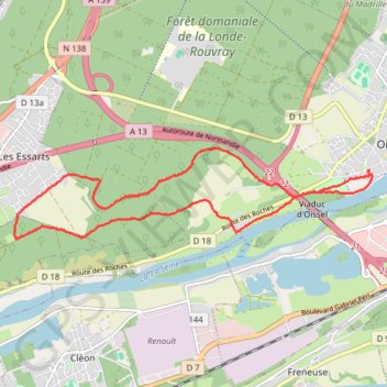 Itinéraire Randonnée à Oissel, distance, dénivelé, altitude, carte, profil, trace GPS