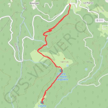 Itinéraire Cabane de la Devèze - Legrillou, distance, dénivelé, altitude, carte, profil, trace GPS