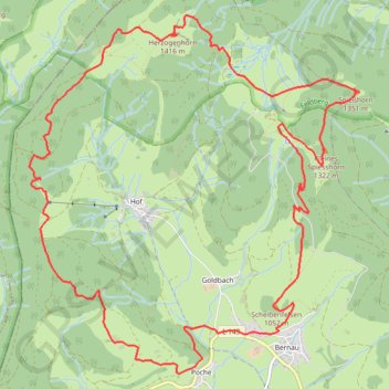 Itinéraire Bernau Tour, distance, dénivelé, altitude, carte, profil, trace GPS