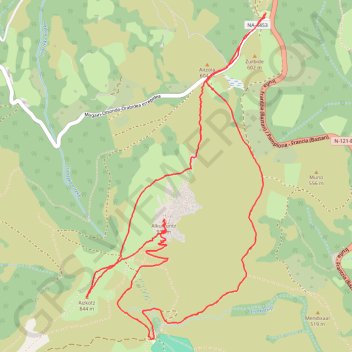 Itinéraire ALKURUNTZ depuis le col d'Otxondo, distance, dénivelé, altitude, carte, profil, trace GPS