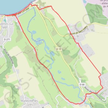 Itinéraire La basse vallée de la Durdent - Veulettes, distance, dénivelé, altitude, carte, profil, trace GPS