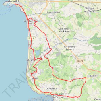 Itinéraire Cyclisme - Triathlon Granville M, distance, dénivelé, altitude, carte, profil, trace GPS