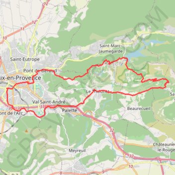 Itinéraire D'Aix-en-Provence à Cézanne, distance, dénivelé, altitude, carte, profil, trace GPS
