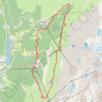 Itinéraire Tour des Lacs des Grandes Rousses, distance, dénivelé, altitude, carte, profil, trace GPS