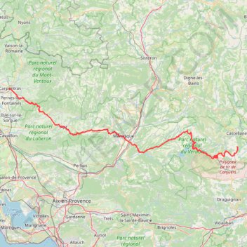 Itinéraire Verdon Retour JOUR2, distance, dénivelé, altitude, carte, profil, trace GPS