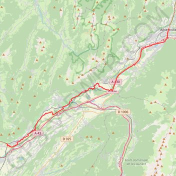 Itinéraire Montmélian - Albertville, distance, dénivelé, altitude, carte, profil, trace GPS
