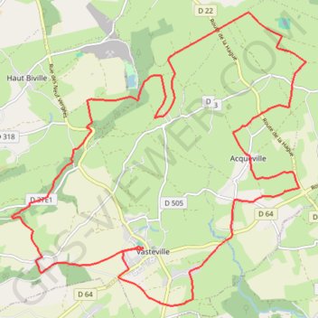 Itinéraire Le Tour de Grégoire - Vasteville, distance, dénivelé, altitude, carte, profil, trace GPS