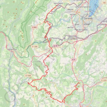 Itinéraire Pont de la Caille depuis le Pays de Gex, distance, dénivelé, altitude, carte, profil, trace GPS