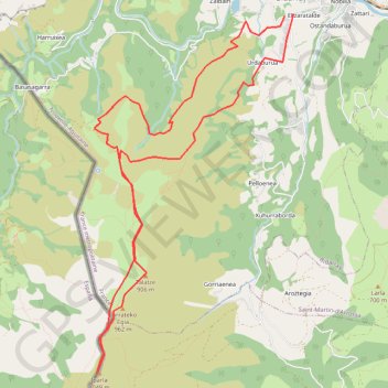Itinéraire Bidarray-Parla, distance, dénivelé, altitude, carte, profil, trace GPS