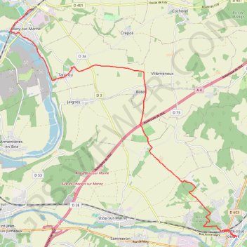 Itinéraire Courtablon, distance, dénivelé, altitude, carte, profil, trace GPS