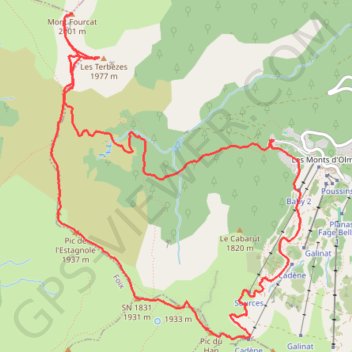 Itinéraire Fourcat et Han, distance, dénivelé, altitude, carte, profil, trace GPS