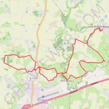 Itinéraire Boucle VTT depuis La Roche-Blanche, distance, dénivelé, altitude, carte, profil, trace GPS