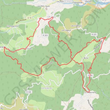 Itinéraire Prades - la Chaberterie, distance, dénivelé, altitude, carte, profil, trace GPS