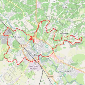 Itinéraire La tivolienne (Clisson), distance, dénivelé, altitude, carte, profil, trace GPS