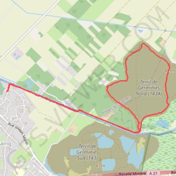 Itinéraire Terril dans le douaisis, distance, dénivelé, altitude, carte, profil, trace GPS