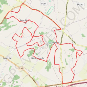 Itinéraire Saint-Pierre-Azif - Pays d'Auge, distance, dénivelé, altitude, carte, profil, trace GPS