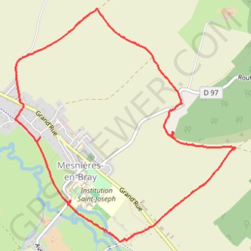 Itinéraire Mesnières en Bray, distance, dénivelé, altitude, carte, profil, trace GPS