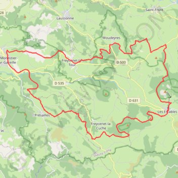 Itinéraire Mezenc et Loire sauvage - Train fantôme vers les grands espaces, distance, dénivelé, altitude, carte, profil, trace GPS