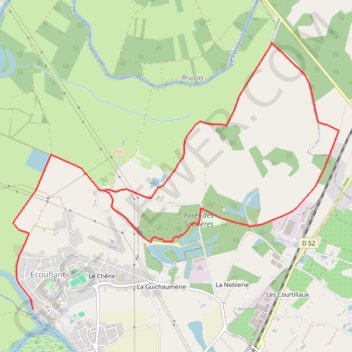Itinéraire Les sabliéres d'Écouflant, distance, dénivelé, altitude, carte, profil, trace GPS