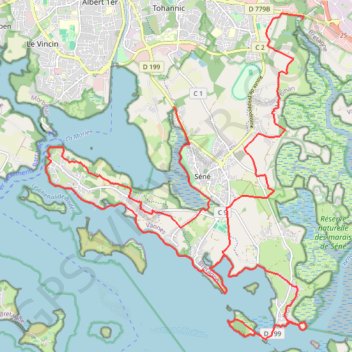 Itinéraire Tour du Golfe du Morbihan - Séné, distance, dénivelé, altitude, carte, profil, trace GPS