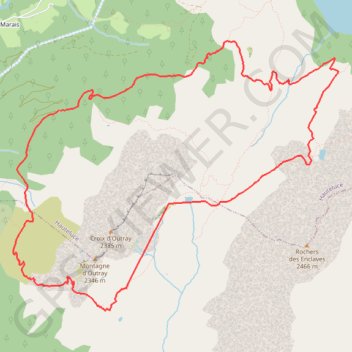 Itinéraire Beaufortain- Tour montagne d'Outray, distance, dénivelé, altitude, carte, profil, trace GPS