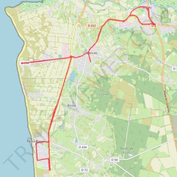 Itinéraire Défilés Motos Fête de la moto Créances, distance, dénivelé, altitude, carte, profil, trace GPS