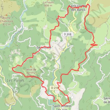 Itinéraire Antraigues, distance, dénivelé, altitude, carte, profil, trace GPS