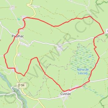Itinéraire La narse de Lascols, distance, dénivelé, altitude, carte, profil, trace GPS