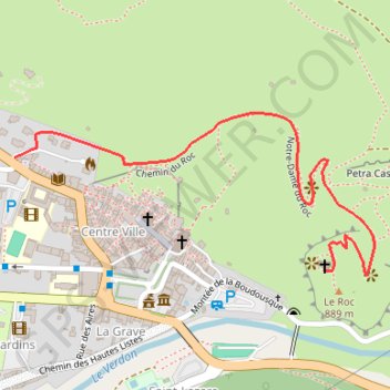 Itinéraire Notre Dame du Roc, distance, dénivelé, altitude, carte, profil, trace GPS