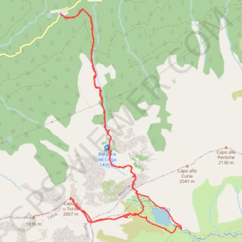 Itinéraire Lac de Nino et Capu a u Tozzu, distance, dénivelé, altitude, carte, profil, trace GPS
