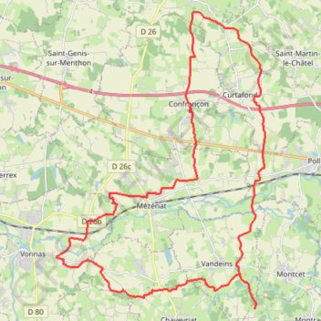 Itinéraire Montracol, distance, dénivelé, altitude, carte, profil, trace GPS