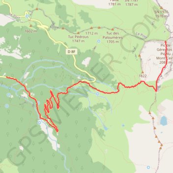 Itinéraire Pic de Girantes ou du Mont-Ceint, distance, dénivelé, altitude, carte, profil, trace GPS