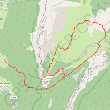 Itinéraire La Croix de l'Alpe par le Vallon de Pratcel, distance, dénivelé, altitude, carte, profil, trace GPS