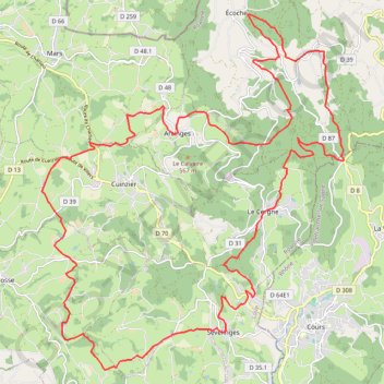 Itinéraire De Sevelinges à Arcinges, distance, dénivelé, altitude, carte, profil, trace GPS