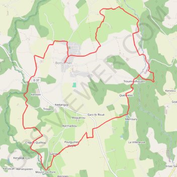 Itinéraire Sentiers buissonniers à Botsorhel, distance, dénivelé, altitude, carte, profil, trace GPS