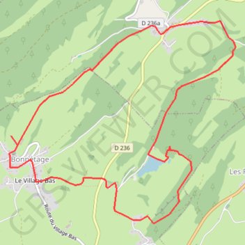 Itinéraire Bonnétage - Doubs, distance, dénivelé, altitude, carte, profil, trace GPS