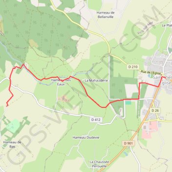 Itinéraire Etape 8 - CARNEVILLE à SAINT-PIERRE-EGLISE, distance, dénivelé, altitude, carte, profil, trace GPS