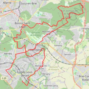 Itinéraire Gros bois - Notre Dame, distance, dénivelé, altitude, carte, profil, trace GPS