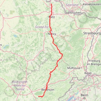 Itinéraire Hettange - JURA, distance, dénivelé, altitude, carte, profil, trace GPS