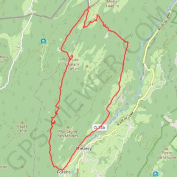 Itinéraire Crêt de Chalam, distance, dénivelé, altitude, carte, profil, trace GPS