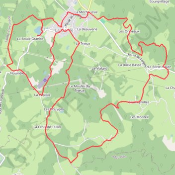 Itinéraire Circuit des ruisseaux et de la châtaigneraie - Lagarde-Enval - Pays de Tulle, distance, dénivelé, altitude, carte, profil, trace GPS