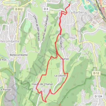 Itinéraire Vers les Hauts de Chanaz, distance, dénivelé, altitude, carte, profil, trace GPS