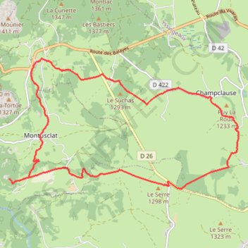 Itinéraire Balade sur le plateau du Mezenc - Champclause, distance, dénivelé, altitude, carte, profil, trace GPS