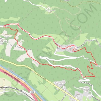 Itinéraire Coteaux de bonvillaret, distance, dénivelé, altitude, carte, profil, trace GPS
