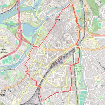 Itinéraire Sablon - Pontiffroy - Seille, distance, dénivelé, altitude, carte, profil, trace GPS