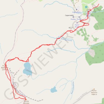 Itinéraire Monte Renoso - Punta Bacinello, distance, dénivelé, altitude, carte, profil, trace GPS