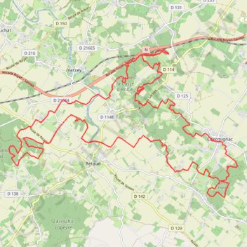Itinéraire Chermignac 41 kms, distance, dénivelé, altitude, carte, profil, trace GPS