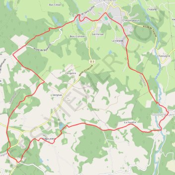 Itinéraire 131 - Tracé circuit 2 Soudaine (Chamberet), distance, dénivelé, altitude, carte, profil, trace GPS