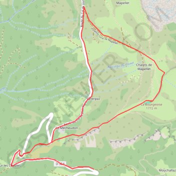 Itinéraire Samoëns, La Bourgeoise au départ de la Combe Émeru, distance, dénivelé, altitude, carte, profil, trace GPS